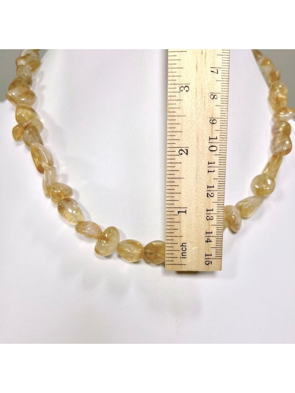 Citrine Raw Stones 925 Silver Gemstone Necklace 19” - Picture 3 of 5